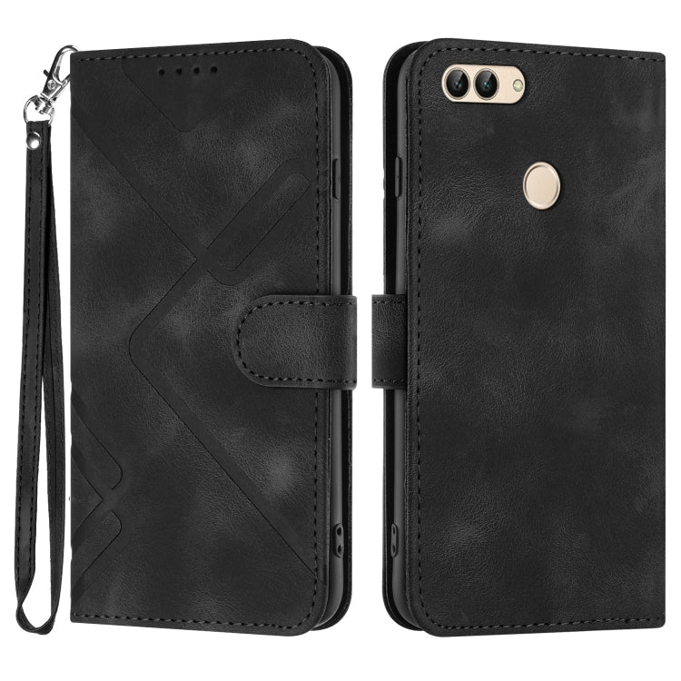 Line Pattern Skin Feel Leather Phone Case, For Huawei P20 Pro, For Huawei P20 lite, For Huawei P smart 2018/Enjoy 7S, For Huawei Mate 10 Lite/Maimang 6