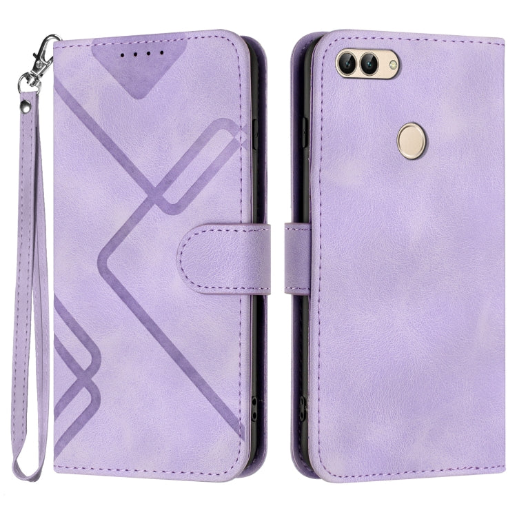 Line Pattern Skin Feel Leather Phone Case, For Huawei P20 Pro, For Huawei P20 lite, For Huawei P smart 2018/Enjoy 7S, For Huawei Mate 10 Lite/Maimang 6