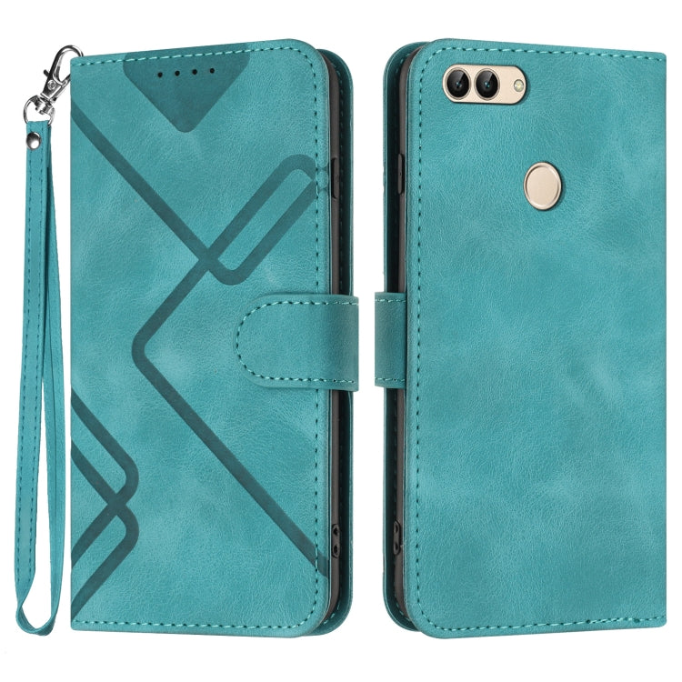 Line Pattern Skin Feel Leather Phone Case, For Huawei P20 Pro, For Huawei P20 lite, For Huawei P smart 2018/Enjoy 7S, For Huawei Mate 10 Lite/Maimang 6