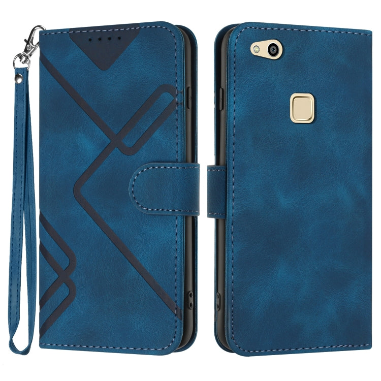 Line Pattern Skin Feel Leather Phone Case, For Huawei Mate 10 Pro, For Huawei P10 Lite