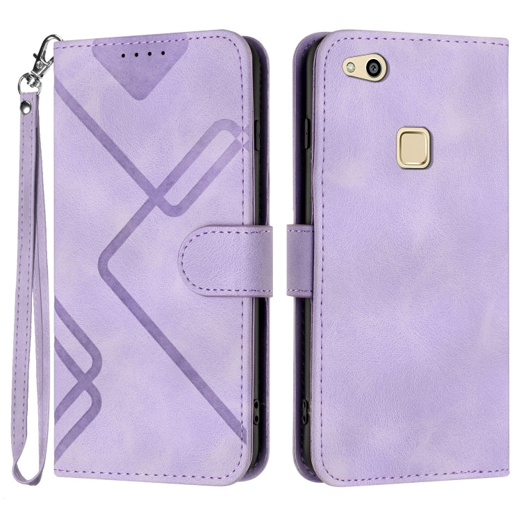 Line Pattern Skin Feel Leather Phone Case, For Huawei Mate 10 Pro, For Huawei P10 Lite