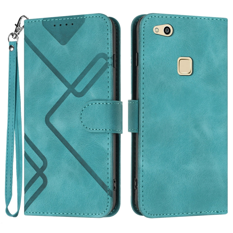 Line Pattern Skin Feel Leather Phone Case, For Huawei Mate 10 Pro, For Huawei P10 Lite