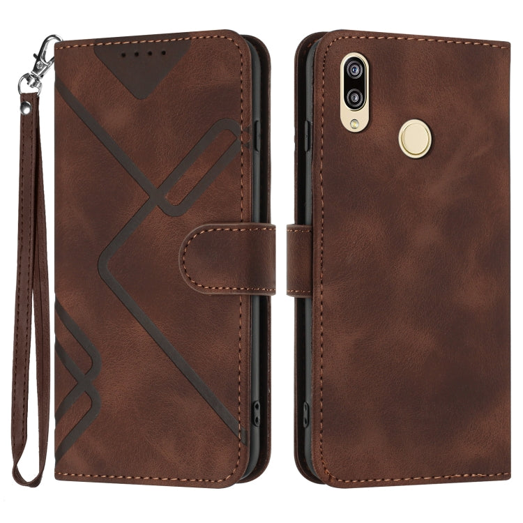 Line Pattern Skin Feel Leather Phone Case, For Huawei P20 Pro, For Huawei P20 lite, For Huawei P smart 2018/Enjoy 7S, For Huawei Mate 10 Lite/Maimang 6