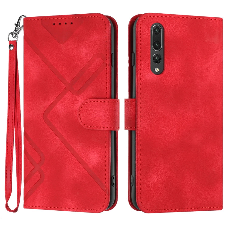 Line Pattern Skin Feel Leather Phone Case, For Huawei P20 Pro, For Huawei P20 lite, For Huawei P smart 2018/Enjoy 7S, For Huawei Mate 10 Lite/Maimang 6