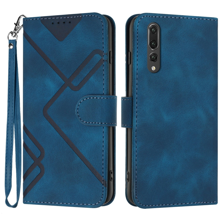 Line Pattern Skin Feel Leather Phone Case, For Huawei P20 Pro, For Huawei P20 lite, For Huawei P smart 2018/Enjoy 7S, For Huawei Mate 10 Lite/Maimang 6