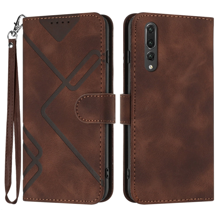 Line Pattern Skin Feel Leather Phone Case, For Huawei P20 Pro, For Huawei P20 lite, For Huawei P smart 2018/Enjoy 7S, For Huawei Mate 10 Lite/Maimang 6