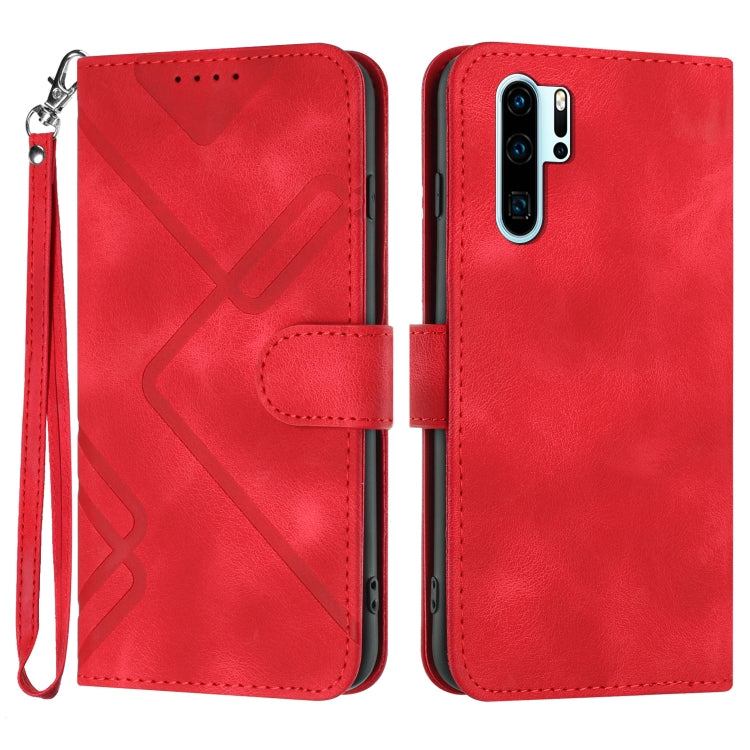 Line Pattern Skin Feel Leather Phone Case, For Huawei P30 Pro, For Huawei P smart 2019/nova lite 3, For Huawei Mate 20 Pro, For Huawei Mate 20 lite/Maimang 7