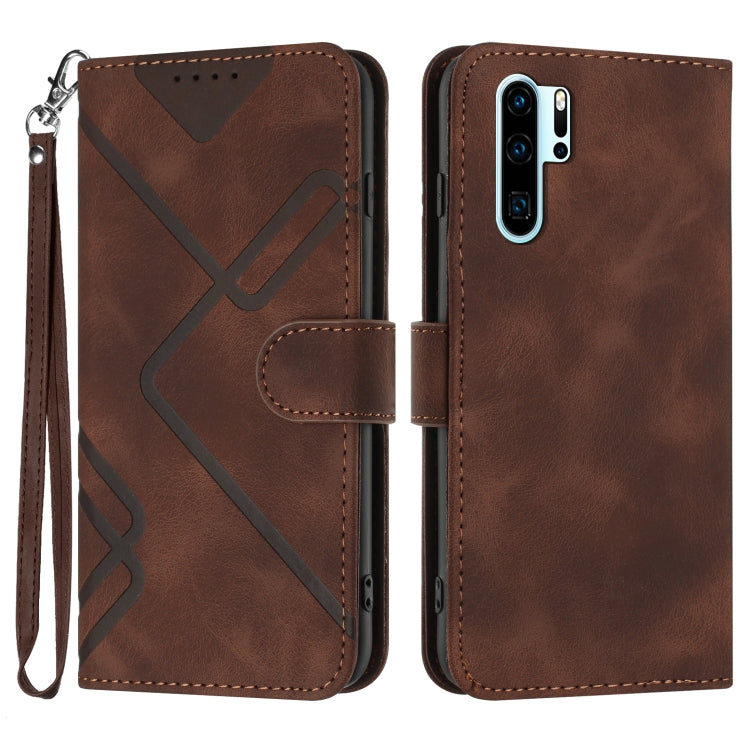 Line Pattern Skin Feel Leather Phone Case, For Huawei P30 Pro, For Huawei P smart 2019/nova lite 3, For Huawei Mate 20 Pro, For Huawei Mate 20 lite/Maimang 7