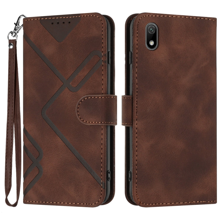 Line Pattern Skin Feel Leather Phone Case, For Huawei nova 8 SE, For Huawei Y5 2019, For Huawei Y6 2019, For Huawei P30 lite/nova 4e