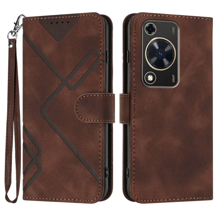 Line Pattern Skin Feel Leather Phone Case, For Huawei Enjoy 70, For Huawei P60 / P60 Pro, For Huawei Enjoy 50 Pro / nova Y90, For Huawei Enjoy 50 / nova Y70