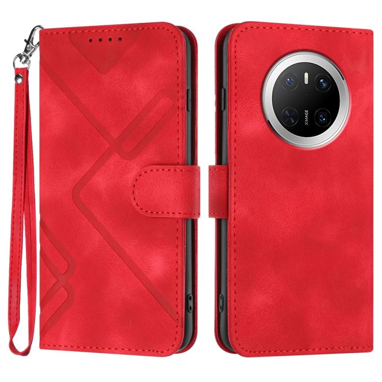 Line Pattern Skin Feel Leather Phone Case, For Huawei Enjoy 80 Plus, For Huawei Pura 80 5G, For Huawei Mate 70 Pro / Mate 70 Pro+, For Huawei Mate 70