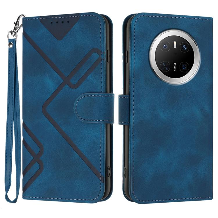Line Pattern Skin Feel Leather Phone Case, For Huawei Enjoy 80 Plus, For Huawei Pura 80 5G, For Huawei Mate 70 Pro / Mate 70 Pro+, For Huawei Mate 70