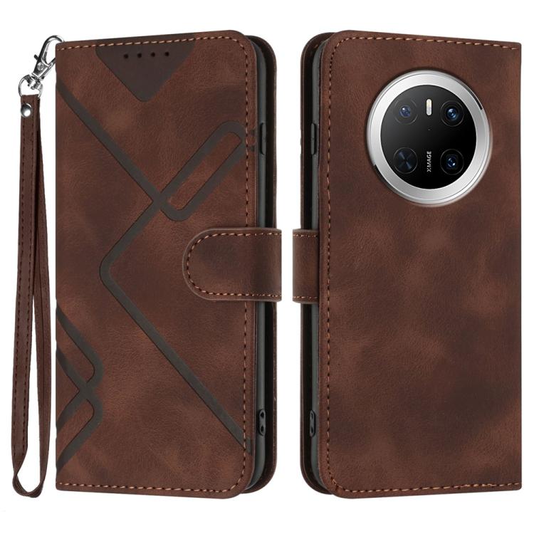 Line Pattern Skin Feel Leather Phone Case, For Huawei Enjoy 80 Plus, For Huawei Pura 80 5G, For Huawei Mate 70 Pro / Mate 70 Pro+, For Huawei Mate 70
