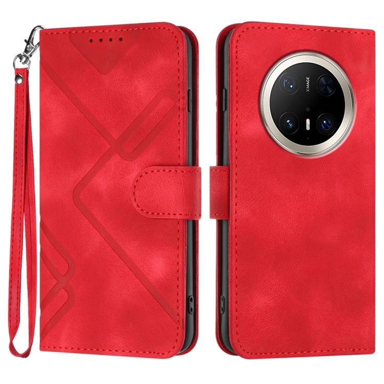 Line Pattern Skin Feel Leather Phone Case, For Huawei Enjoy 80 Plus, For Huawei Pura 80 5G, For Huawei Mate 70 Pro / Mate 70 Pro+, For Huawei Mate 70