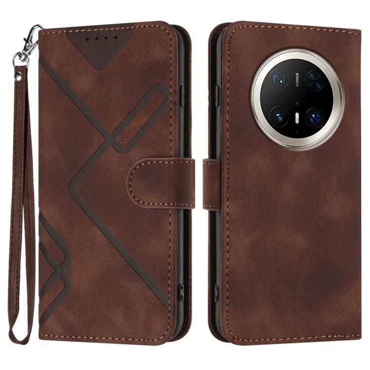 Line Pattern Skin Feel Leather Phone Case, For Huawei Enjoy 80 Plus, For Huawei Pura 80 5G, For Huawei Mate 70 Pro / Mate 70 Pro+, For Huawei Mate 70