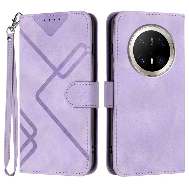Line Pattern Skin Feel Leather Phone Case, For Huawei Enjoy 80 Plus, For Huawei Pura 80 5G, For Huawei Mate 70 Pro / Mate 70 Pro+, For Huawei Mate 70