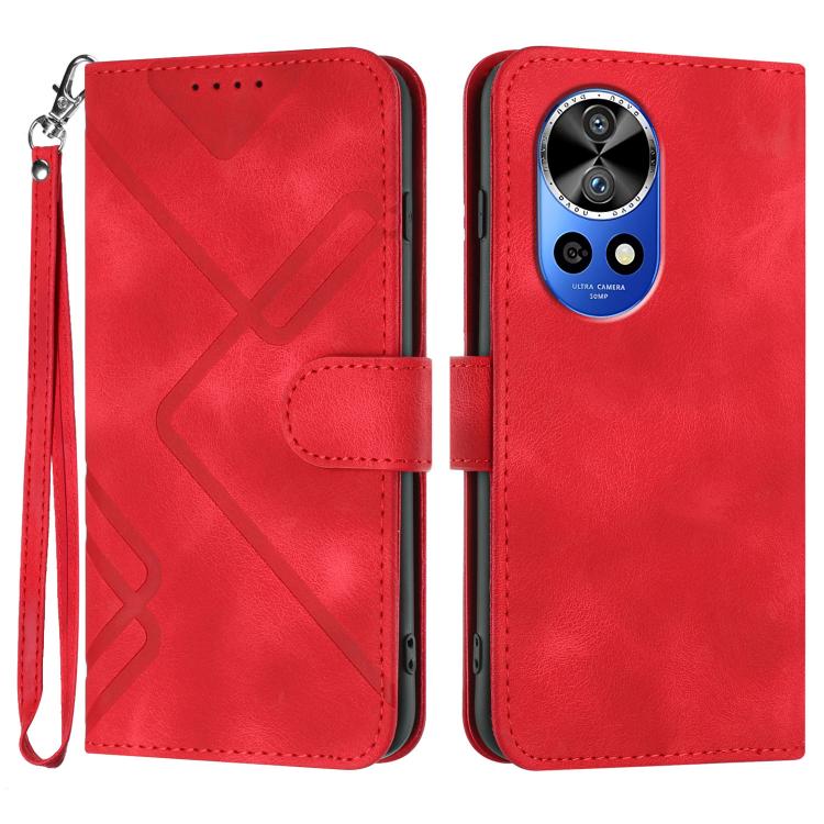 Line Pattern Skin Feel Leather Phone Case, For Huawei nova 12i, For Huawei nova 12s, For Huawei nova Y72, For Huawei nova 12 Pro / nova 12 Ultra
