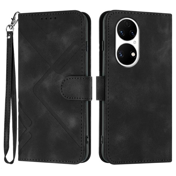 Line Pattern Skin Feel Leather Phone Case, For Huawei Enjoy 20e, For Huawei P50 Pro, For Huawei P50, For Huawei Enjoy 20 SE 4G