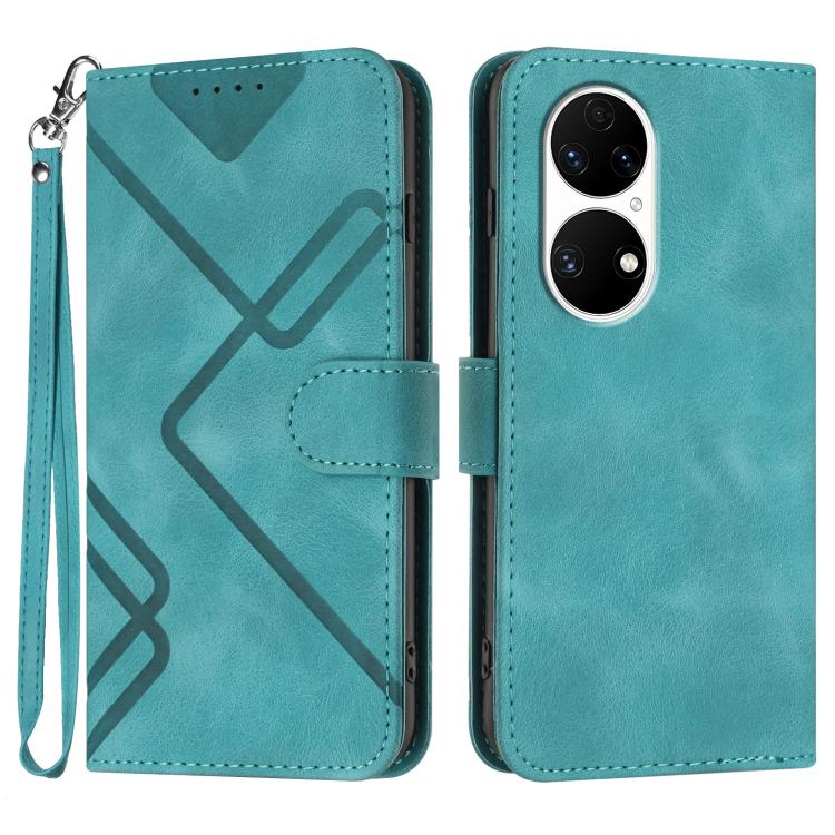 Line Pattern Skin Feel Leather Phone Case, For Huawei Enjoy 20e, For Huawei P50 Pro, For Huawei P50, For Huawei Enjoy 20 SE 4G