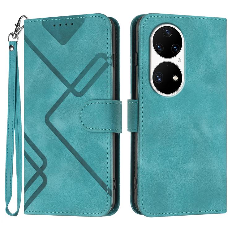 Line Pattern Skin Feel Leather Phone Case, For Huawei Enjoy 20e, For Huawei P50 Pro, For Huawei P50, For Huawei Enjoy 20 SE 4G
