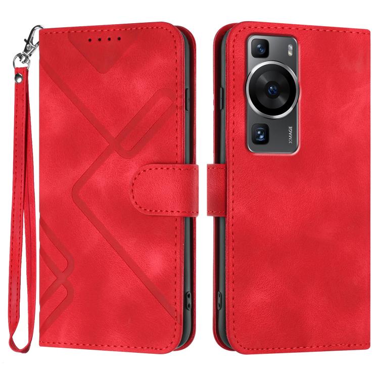 Line Pattern Skin Feel Leather Phone Case, For Huawei Enjoy 70, For Huawei P60 / P60 Pro, For Huawei Enjoy 50 Pro / nova Y90, For Huawei Enjoy 50 / nova Y70