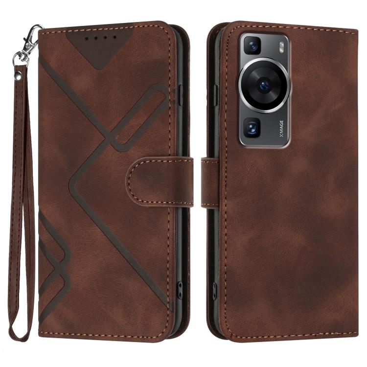 Line Pattern Skin Feel Leather Phone Case, For Huawei Enjoy 70, For Huawei P60 / P60 Pro, For Huawei Enjoy 50 Pro / nova Y90, For Huawei Enjoy 50 / nova Y70