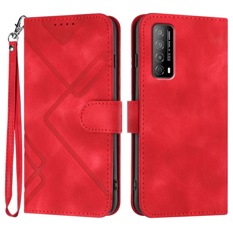 Line Pattern Skin Feel Leather Phone Case, For Huawei Enjoy 20e, For Huawei P50 Pro, For Huawei P50, For Huawei Enjoy 20 SE 4G