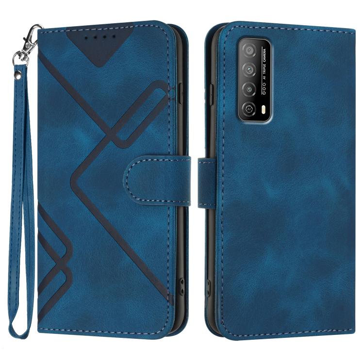 Line Pattern Skin Feel Leather Phone Case, For Huawei Enjoy 20e, For Huawei P50 Pro, For Huawei P50, For Huawei Enjoy 20 SE 4G