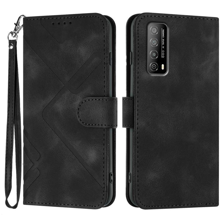 Line Pattern Skin Feel Leather Phone Case, For Huawei Enjoy 20e, For Huawei P50 Pro, For Huawei P50, For Huawei Enjoy 20 SE 4G