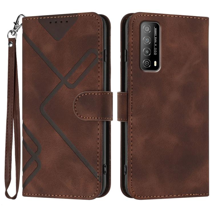 Line Pattern Skin Feel Leather Phone Case, For Huawei Enjoy 20e, For Huawei P50 Pro, For Huawei P50, For Huawei Enjoy 20 SE 4G