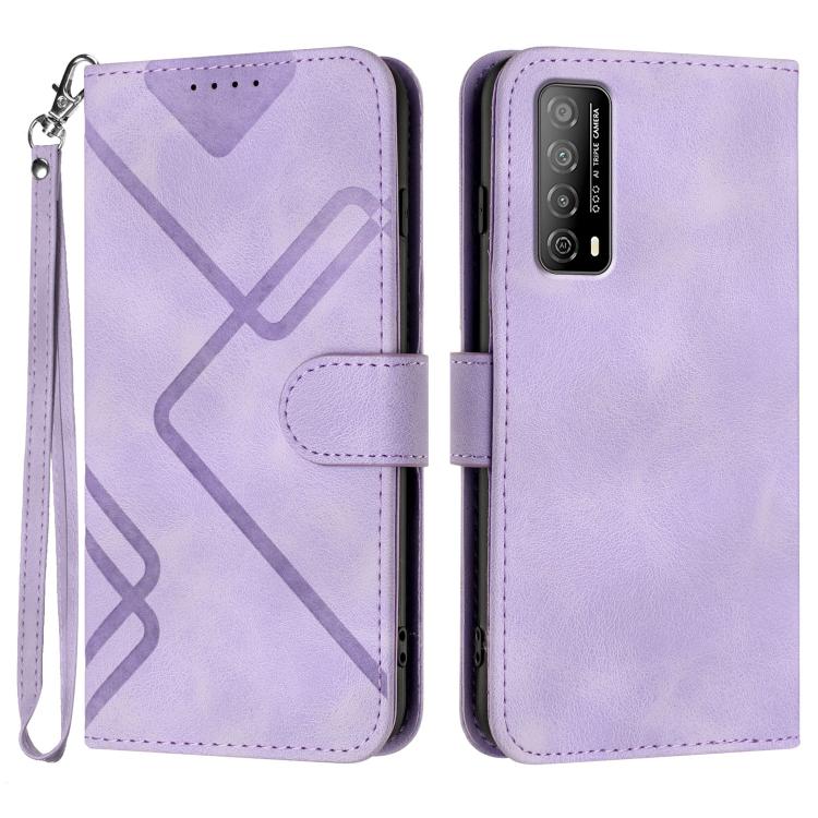 Line Pattern Skin Feel Leather Phone Case, For Huawei Enjoy 20e, For Huawei P50 Pro, For Huawei P50, For Huawei Enjoy 20 SE 4G