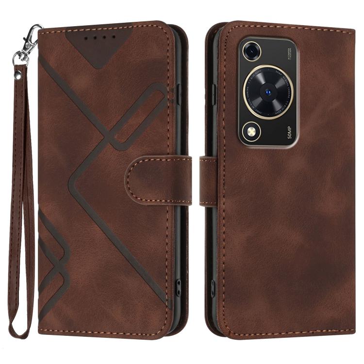 Line Pattern Skin Feel Leather Phone Case, For Huawei nova 12i, For Huawei nova 12s, For Huawei nova Y72, For Huawei nova 12 Pro / nova 12 Ultra