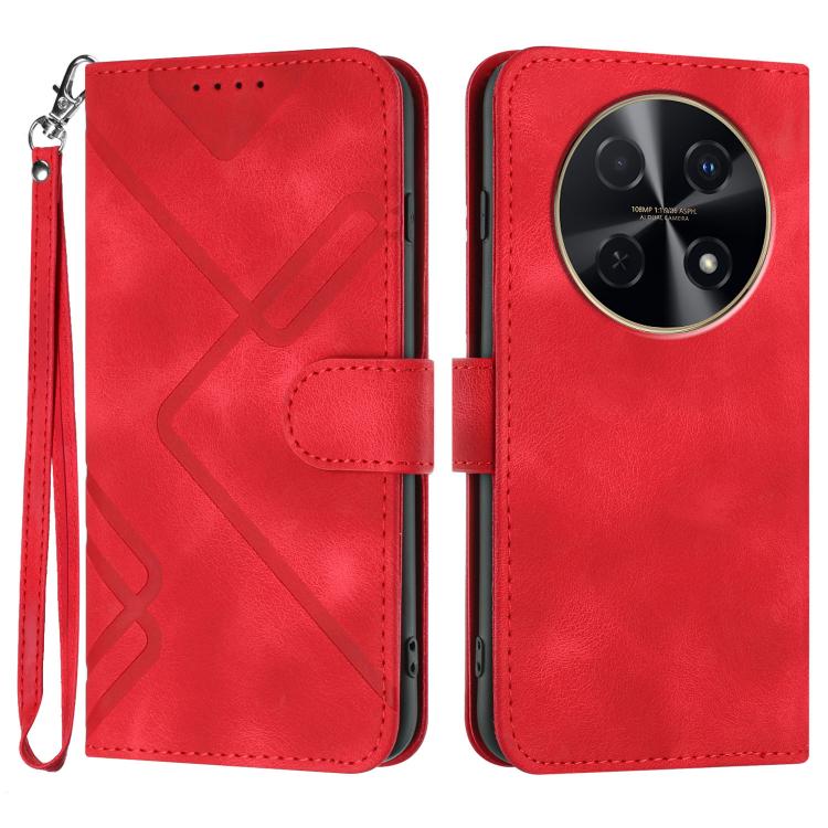 Line Pattern Skin Feel Leather Phone Case, For Huawei nova 12i, For Huawei nova 12s, For Huawei nova Y72, For Huawei nova 12 Pro / nova 12 Ultra