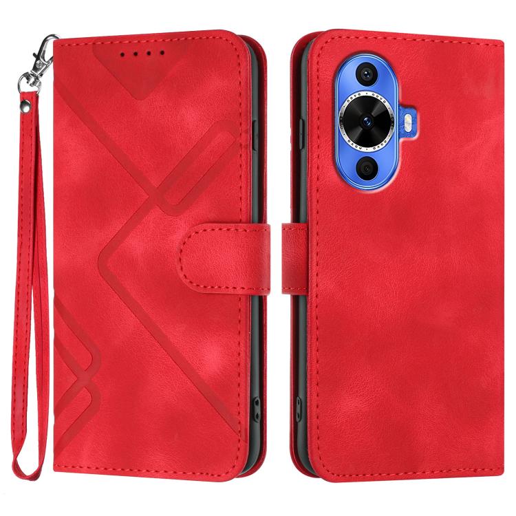 Line Pattern Skin Feel Leather Phone Case, For Huawei nova 12i, For Huawei nova 12s, For Huawei nova Y72, For Huawei nova 12 Pro / nova 12 Ultra