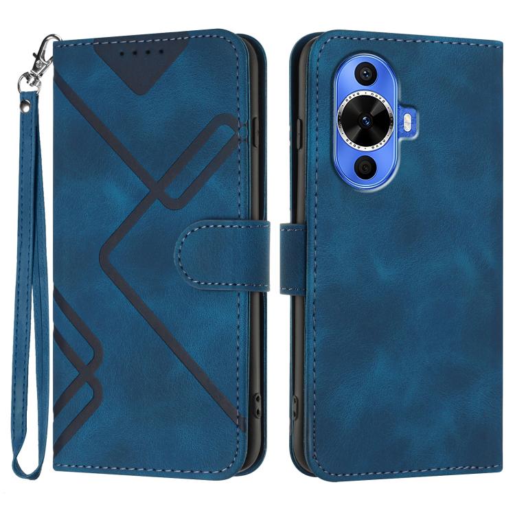 Line Pattern Skin Feel Leather Phone Case, For Huawei nova 12i, For Huawei nova 12s, For Huawei nova Y72, For Huawei nova 12 Pro / nova 12 Ultra