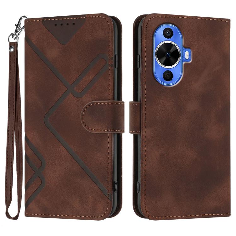 Line Pattern Skin Feel Leather Phone Case, For Huawei nova 12i, For Huawei nova 12s, For Huawei nova Y72, For Huawei nova 12 Pro / nova 12 Ultra
