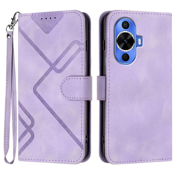 Line Pattern Skin Feel Leather Phone Case, For Huawei nova 12i, For Huawei nova 12s, For Huawei nova Y72, For Huawei nova 12 Pro / nova 12 Ultra