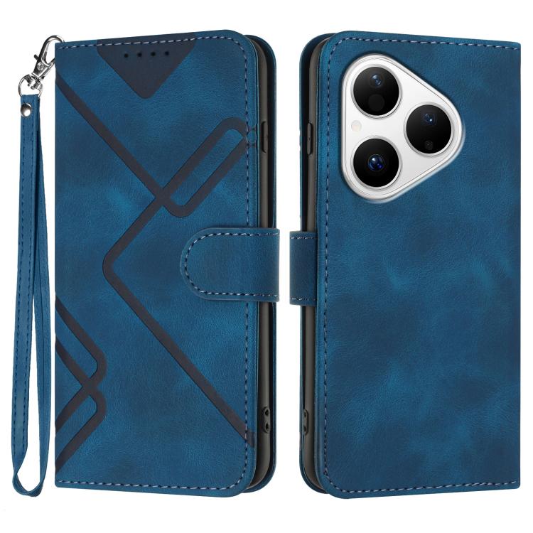 Line Pattern Skin Feel Leather Phone Case, For Huawei Enjoy 80 Plus, For Huawei Pura 80 5G, For Huawei Mate 70 Pro / Mate 70 Pro+, For Huawei Mate 70