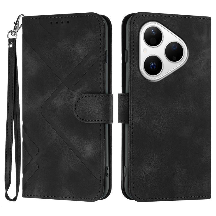 Line Pattern Skin Feel Leather Phone Case, For Huawei Enjoy 80 Plus, For Huawei Pura 80 5G, For Huawei Mate 70 Pro / Mate 70 Pro+, For Huawei Mate 70