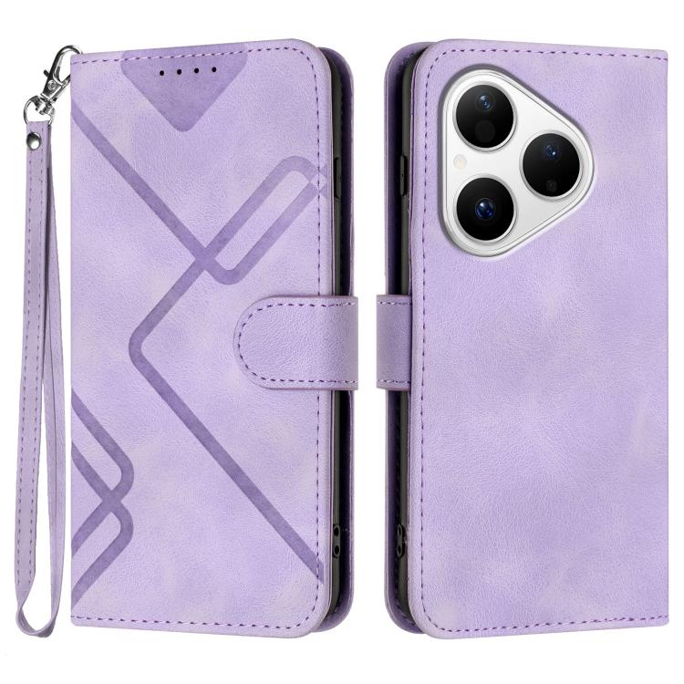 Line Pattern Skin Feel Leather Phone Case, For Huawei Enjoy 80 Plus, For Huawei Pura 80 5G, For Huawei Mate 70 Pro / Mate 70 Pro+, For Huawei Mate 70