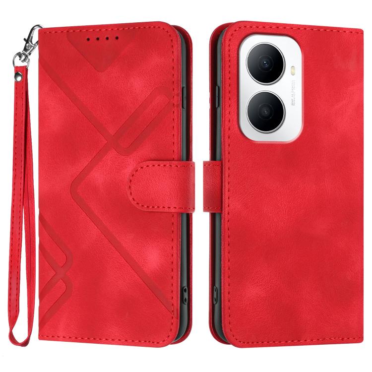 Line Pattern Skin Feel Leather Phone Case, For Huawei Enjoy 80 Plus, For Huawei Pura 80 5G, For Huawei Mate 70 Pro / Mate 70 Pro+, For Huawei Mate 70