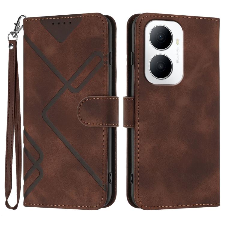 Line Pattern Skin Feel Leather Phone Case, For Huawei Enjoy 80 Plus, For Huawei Pura 80 5G, For Huawei Mate 70 Pro / Mate 70 Pro+, For Huawei Mate 70