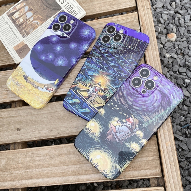 Oil Painting Pattern Glossy PC Phone Case, For iPhone 14 Pro, For iPhone 14 Pro Max, For iPhone 13 Pro Max, For iPhone 13 Pro, For iPhone 13, For iPhone 12