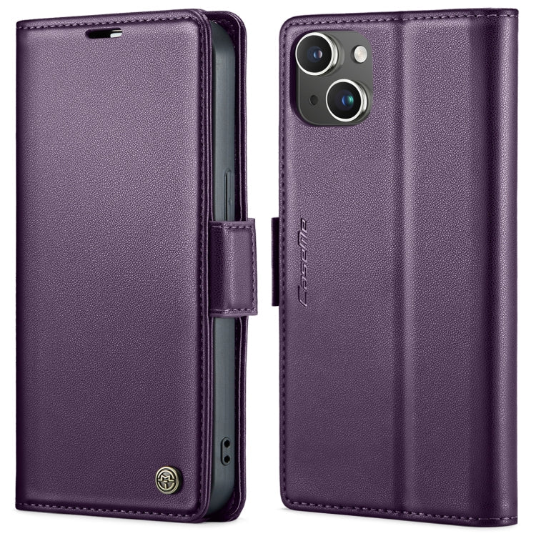 CaseMe 023 Butterfly Buckle Litchi Texture RFID Anti-theft Leather Phone Case, For iPhone 15 Pro Max, For iPhone 14, For iPhone 15 Pro, For iPhone 14 Plus