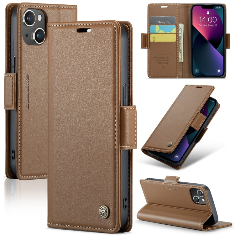 CaseMe 023 Butterfly Buckle Litchi Texture RFID Anti-theft Leather Phone Case, For iPhone 15 Pro Max, For iPhone 14, For iPhone 15 Pro, For iPhone 14 Plus