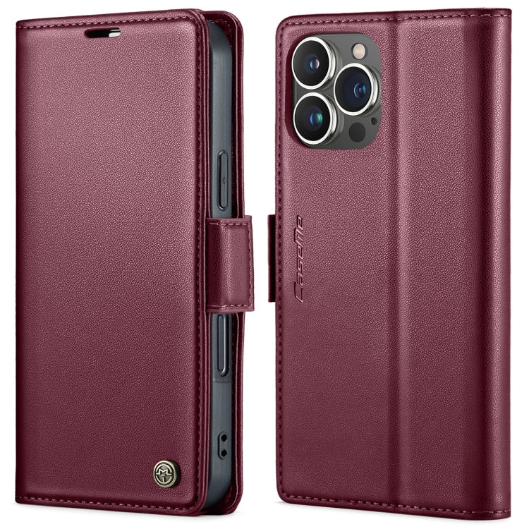 CaseMe 023 Butterfly Buckle Litchi Texture RFID Anti-theft Leather Phone Case, For iPhone 15 Pro Max, For iPhone 14, For iPhone 15 Pro, For iPhone 14 Plus