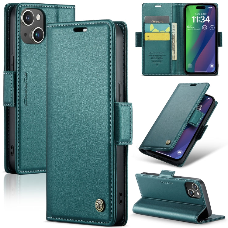 CaseMe 023 Butterfly Buckle Litchi Texture RFID Anti-theft Leather Phone Case, For iPhone 15 Plus, For iPhone 14 Pro, For iPhone 14 Pro Max, For iPhone 15