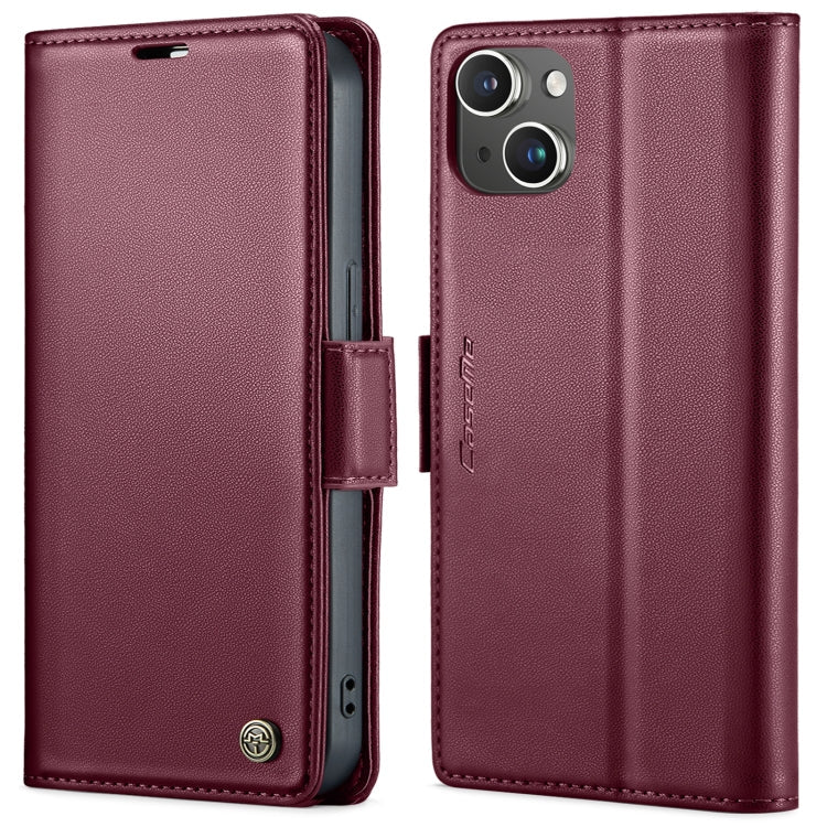 CaseMe 023 Butterfly Buckle Litchi Texture RFID Anti-theft Leather Phone Case, For iPhone 15 Plus, For iPhone 14 Pro, For iPhone 14 Pro Max, For iPhone 15