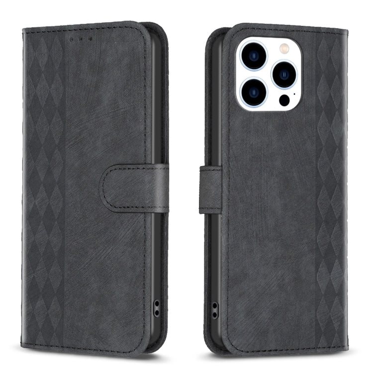 Plaid Embossed Leather Phone Case, For iPhone 15 Pro Max, For iPhone 14, For iPhone 14 Plus, For iPhone 14 Pro
