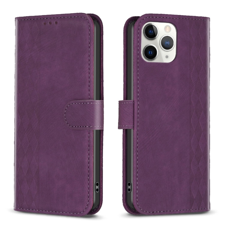 Plaid Embossed Leather Phone Case, For iPhone 11 Pro, For iPhone 15 Plus, For iPhone 11 Pro Max, For iPhone X / XS